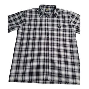 3190 Lowrider Black/White Plaid‎ Short Sleeve Button Down Men's XL